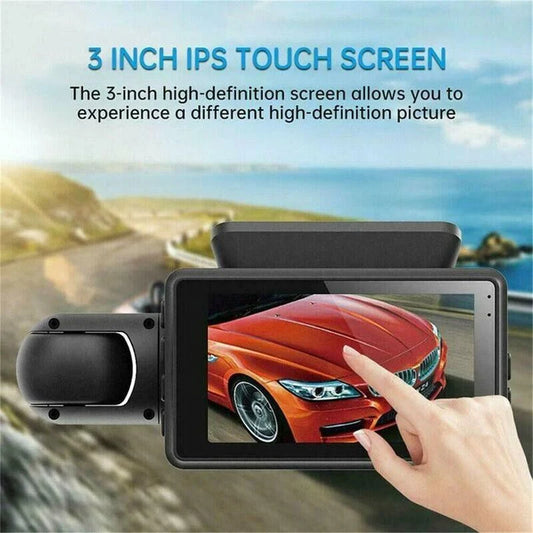 Experience Ultimate Road Safety with Our 1080P Dual Lens Car DVR Dash Cam - Front and Interior Camera with G-Sensor